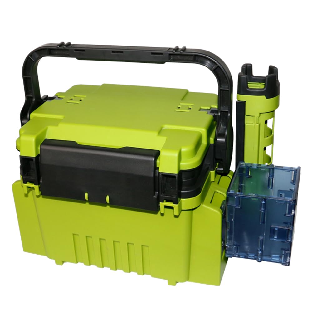 HEIYE Fishing Box, Travel Fishing Case with Bottle Holder and Rod Stand Tube