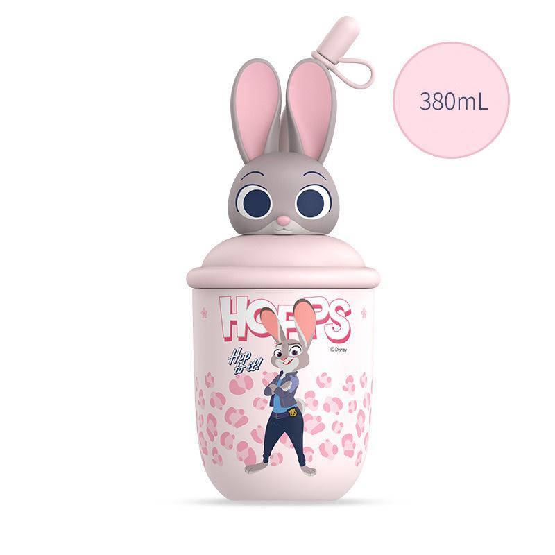 X&W 380ML Hello Kitty Insulated Bottle Stainless Steel Cartoon Beverage Cups Portable Milk Tea Straw Cup with Cute 3D Doll Lid