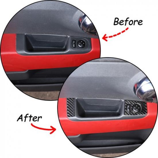 Carbon Fiber Review Mirror Adjustment Switch Frame Trim For Fiat 500 2011-22