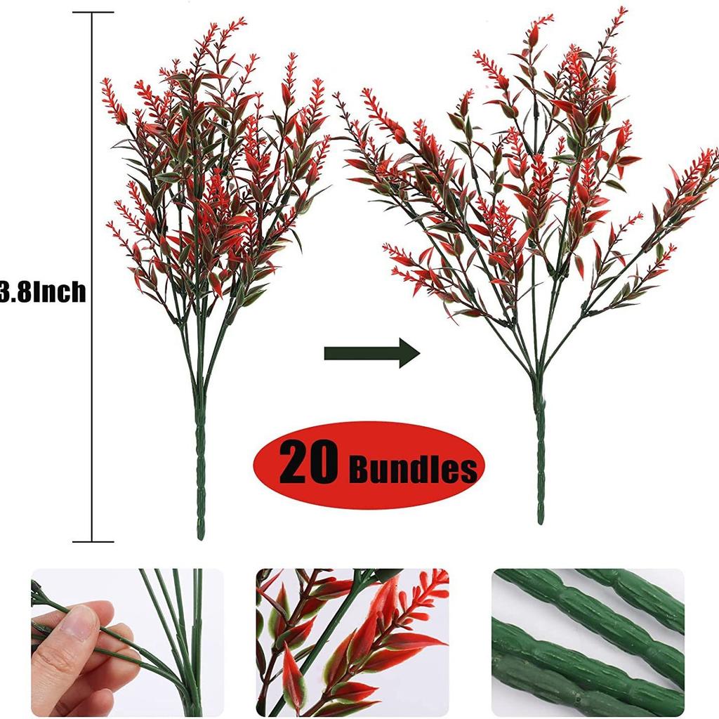 Outdoor Artificial Simulated Green Plants 7 Heads 35 Mesh Lavender Fake Flower Plant Window Decoration Pointed Wheat Ear Handle Bundle