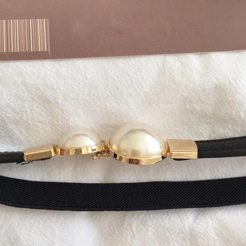 Curea creativă cu cataramă cu perle Rochie din piele PU Fusta Talie elastică Curele subțiri pentru femei Curele pentru femei