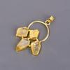 Citrine Gemstone Gold Plated Sisters Day Electroformed Ethnic Engagement Pendant V-119