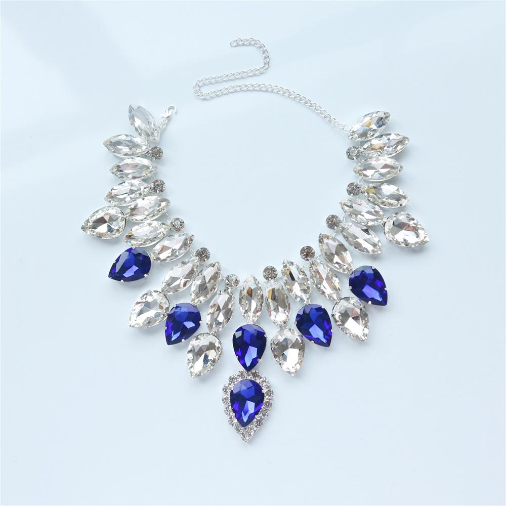 

European And American Personality Multi-Layer Crystal Necklace Fashion Versatile Full Diamond Collarbone Chain Necklace Accessories Necklace