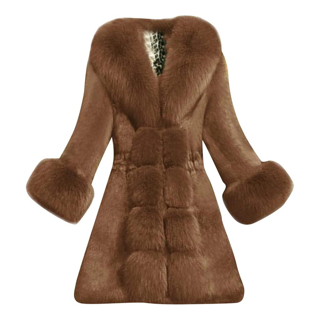 Women Plus Size Winter Lady Fauxr Coat Female Outwear Slim Jacket