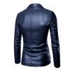 2024 Spring Autumn Fashion New Men's Lapel Leather Dress Suit Coat / Male Business Casual Pu Blazers Jacket