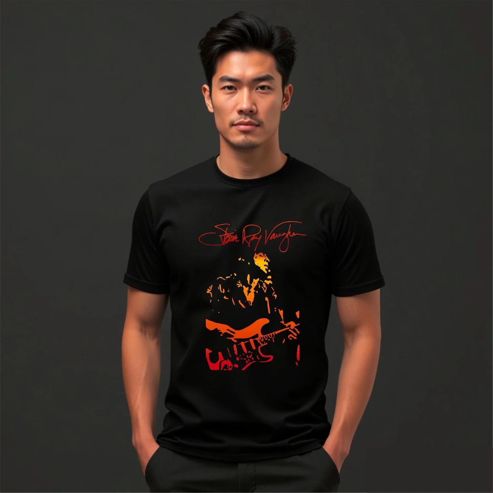 Stevie Ray Vaughan Signature Rock Blues Guitar Legend Unisex Gift T-Shirt S