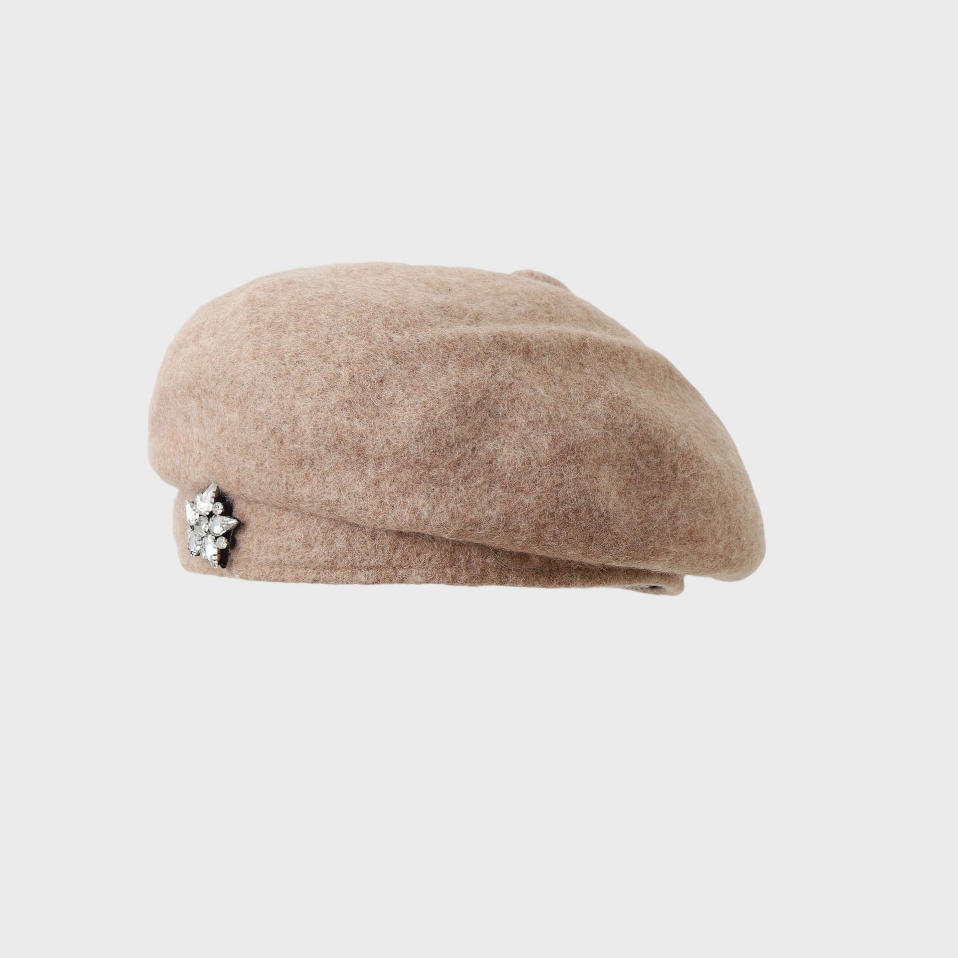 

Осенне-зимняя шляпа женская утолщенная шерстяная берет однотонная шляпа художника британская ретро шерстяная шляпа ONE SIZE