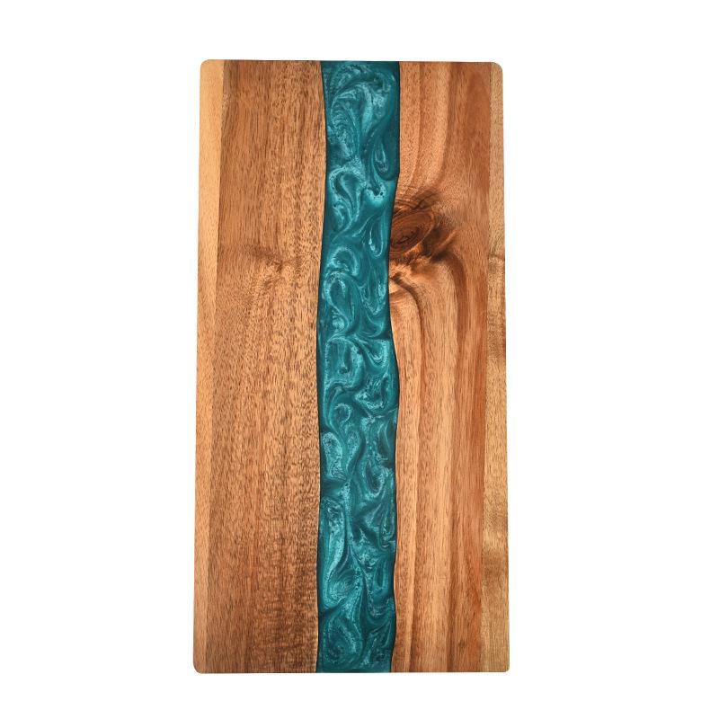 

Acacia Wood Resin Cutting Board - Thick, Durable Steak, Cheese & Bread Board Square