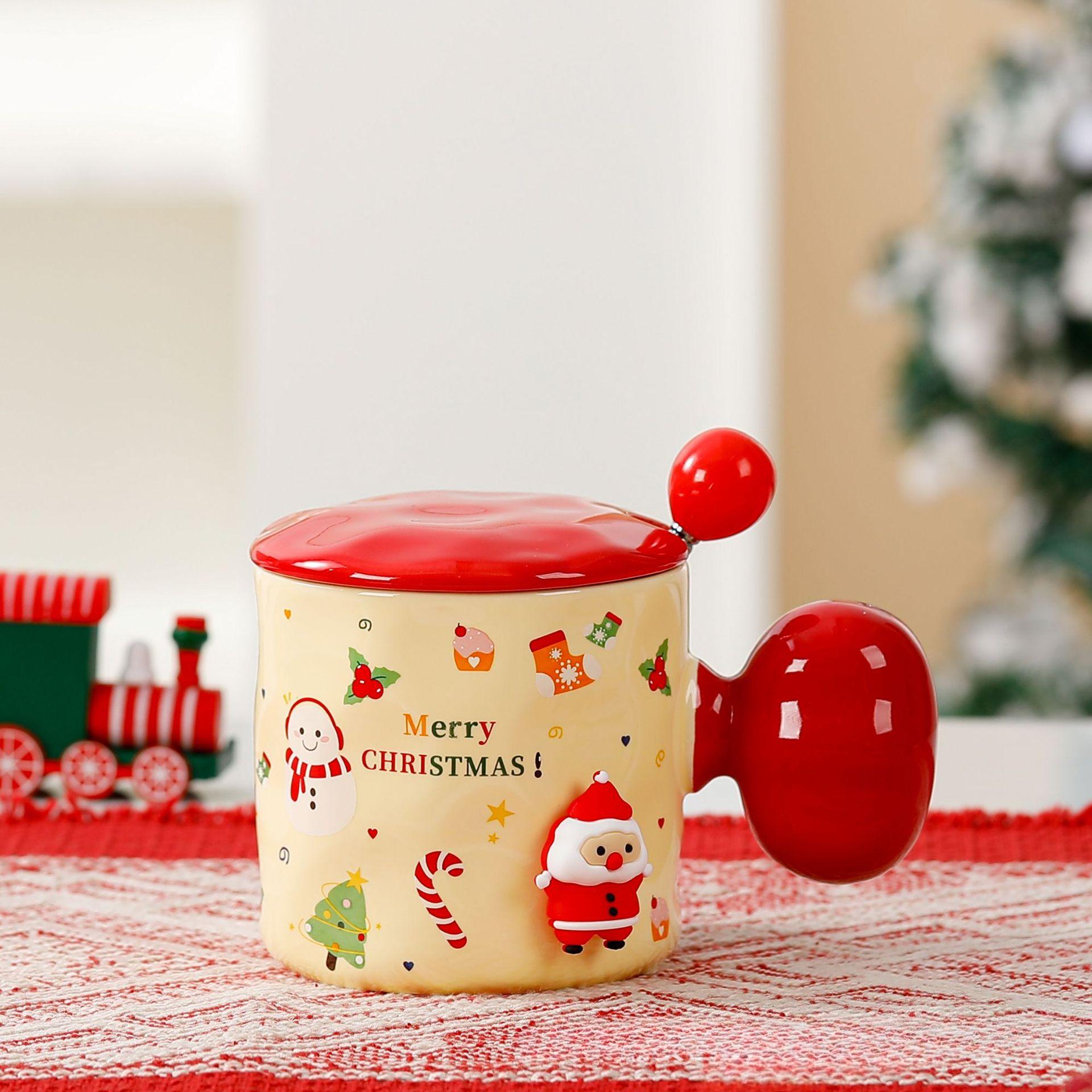 

Креативная рождественская кружка, рождественский подарок, сувенирная коробка, кофейная чашка с крышкой и ложкой 301-400ml