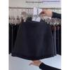 Retro Korean Wood Ear Lace Woolen High-Waisted A-Line Skirt for Women - Spring 2026 Collection