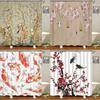 Duschvorhänge im chinesischen Stil mit Blumen und Vögeln, wasserdicht, Badezimmervorhang, 3D-bedruckter Stoff mit Haken, Dekoration, Duschvorhang