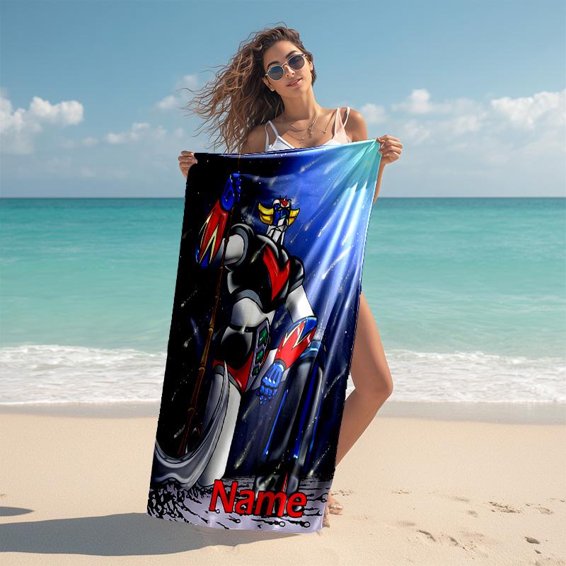 Personalized Customized Proof Beach Towel with UFO Robo Grendizer Pattern - Soft, Absorbent,quick-drying,perfect Swimming,camping&bathing
