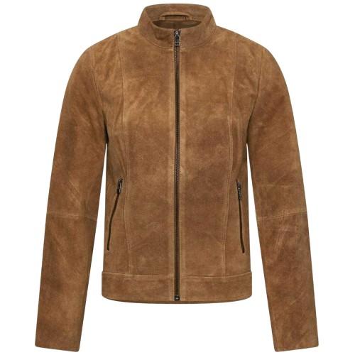 Elle Damen Moto Wildlederjacke
