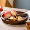 Wooden Fruit Plate Snacks Compartment Tray Home Living Room Fruit Plate Nuts Snacks Platter Kitchen Supplies
