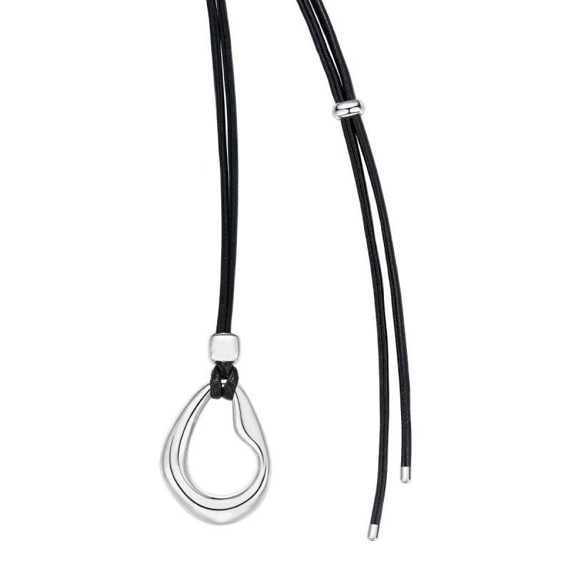 75cm Verstellbare Geometrische Schwarze Leder Choker Halskette für Damen - Grenzüberschreitender Schmuck