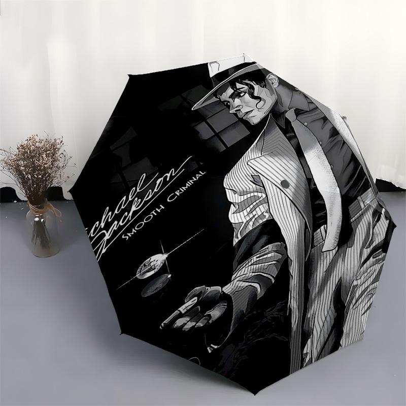 1pc Michael Jackson Smooth Criminal Automatic Open, Windproof, Compact Travel Umbrella, Gift for Birthday, Christmas, Business 93050