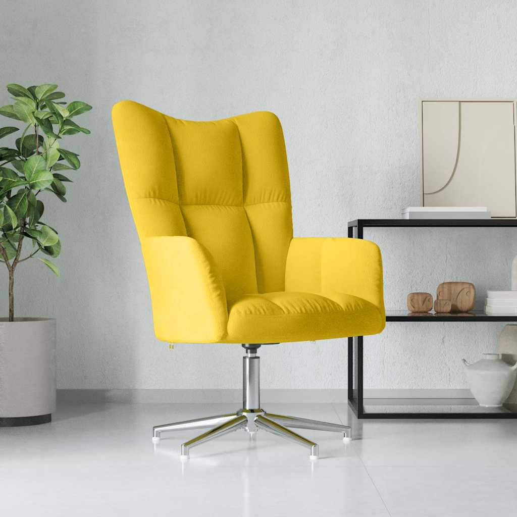 Vidaxl Armchair, Mustard Yellow, Upholstered In Velvet