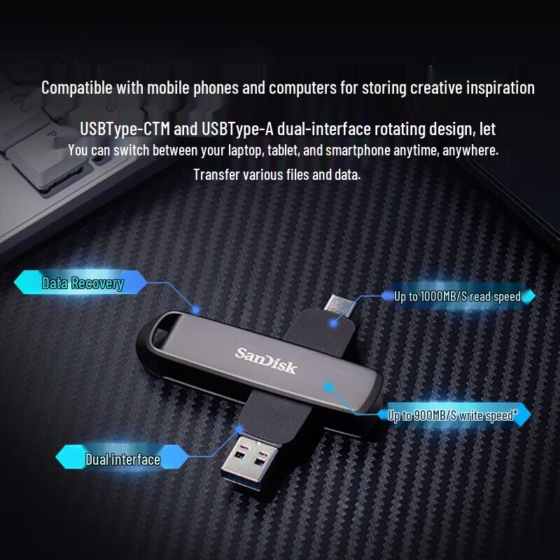 SanDisk DDE1 USB 3.2 Type-C Dual Interface SSD Flash Drive