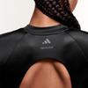 adidas Ivp Stampa Logo Lucido Pullover Girocollo Manica Lunga Raglan Corto Slim Fit T-Shirt Top da Donna Nera IL9502