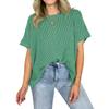 Loose Round Neck Batwing Sleeve Striped Pullover Short Sleeve Casual T Shirt