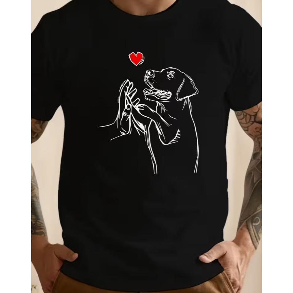 Dog High Five Crinkle Plus Size Unisexs Tshirt Find A Way Not An Excuse Font Round Neck Short Sleeve All Year Unisexs Top Plus Size
