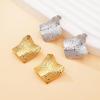 18K Gold Plated Geometric Texture Exaggerated Titanium Steel Earrings
