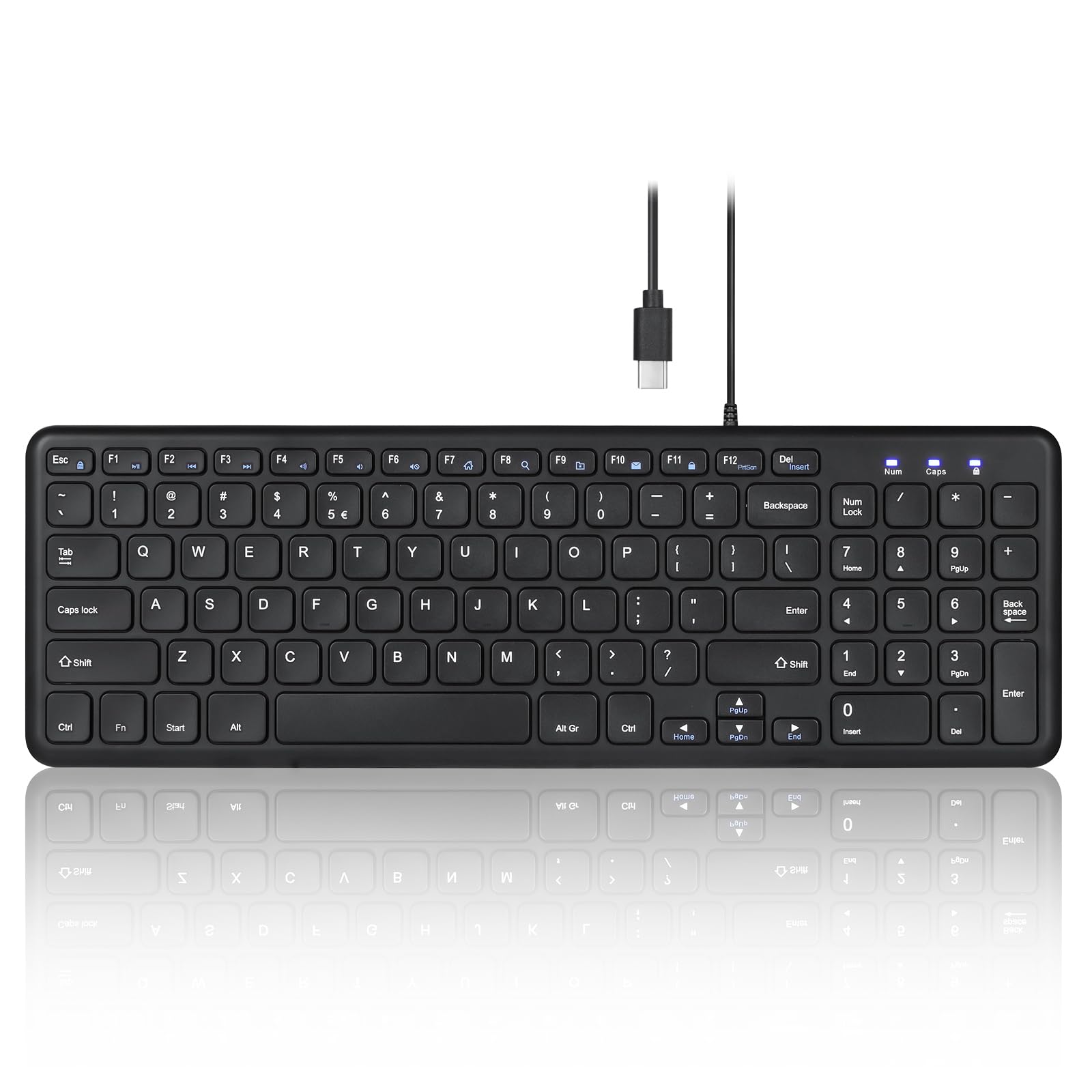 

Perixx Keyboard Silent Click Pantograph Key Type C x x 3 cm Compact Design with Numeric Keypad Black English Layout Keyboard PERIBOARD-213C Type-C чорний