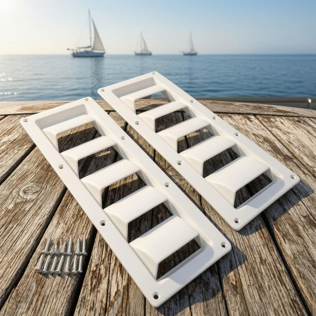 2 Pieces ABS Plastic Louvered Ventilation Cover Robust for Boats, Yachts