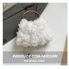 Versatile Elegant Floral Clutch Purse Black/White Metal Handle Bridal Handbag Lace Floral Rose Flower Prom Bag For Women