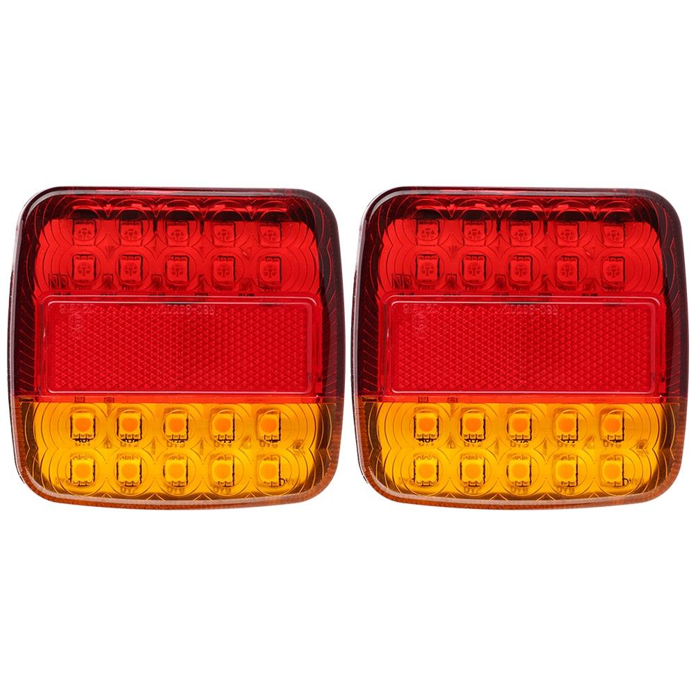 2Pcs 12V 20LED Double Colors Rear Lights for Trailer Truck(red Yellow Lamp Cover)