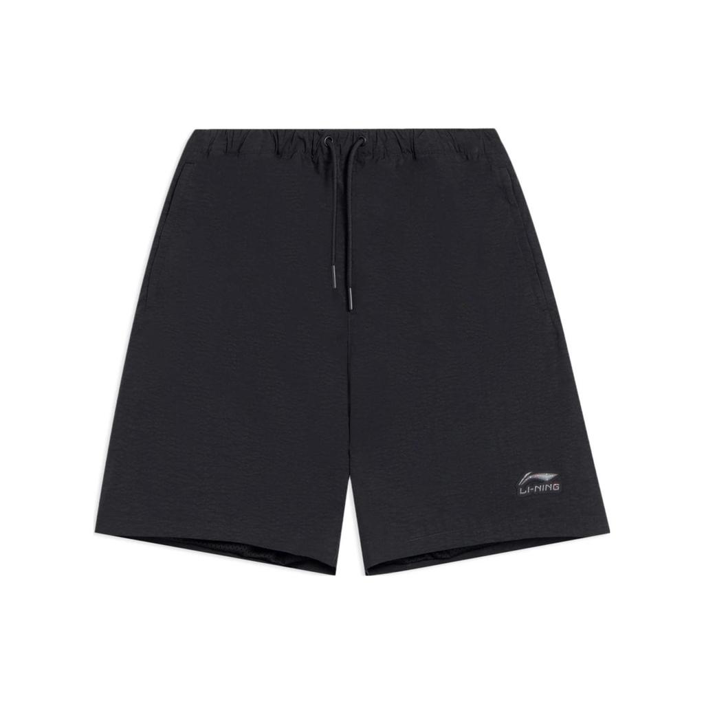 Straight Leg Drawstring Shorts Men Bottoms Black AKSS041-3