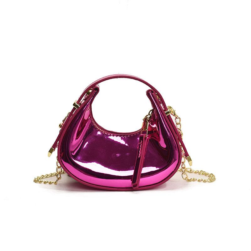 Women's bag 2025 new Mori fashion candy color niche hand bag ins single shoulder glossy dumpling bag tide