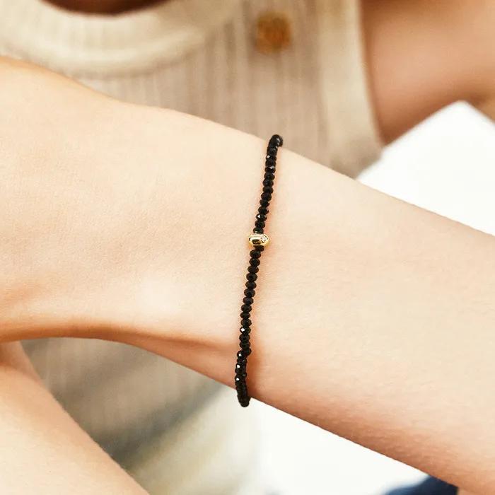 14k Diamond Pebble Natural Spinel Bracelet