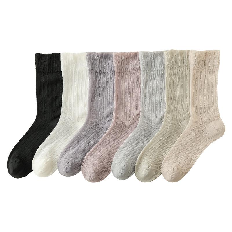 Summer Thin Pile Socks, Ice Socks, Women's Boneless Crystal Silk, Breathable Long Tube Glass Silk, Ultra-thin