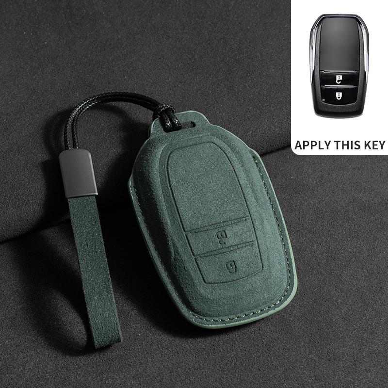 Suede Car Remote Key Case Cover for Toyota RAV4 Crown Hilux Fortuner Camry Land Cruiser Prado Prius Camry CHR C-HR Protector Fob