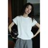 White solid color short-sleeved t-shirt women's summer new basic model, slim and thin, cool and breathable top, commuter advanced sense