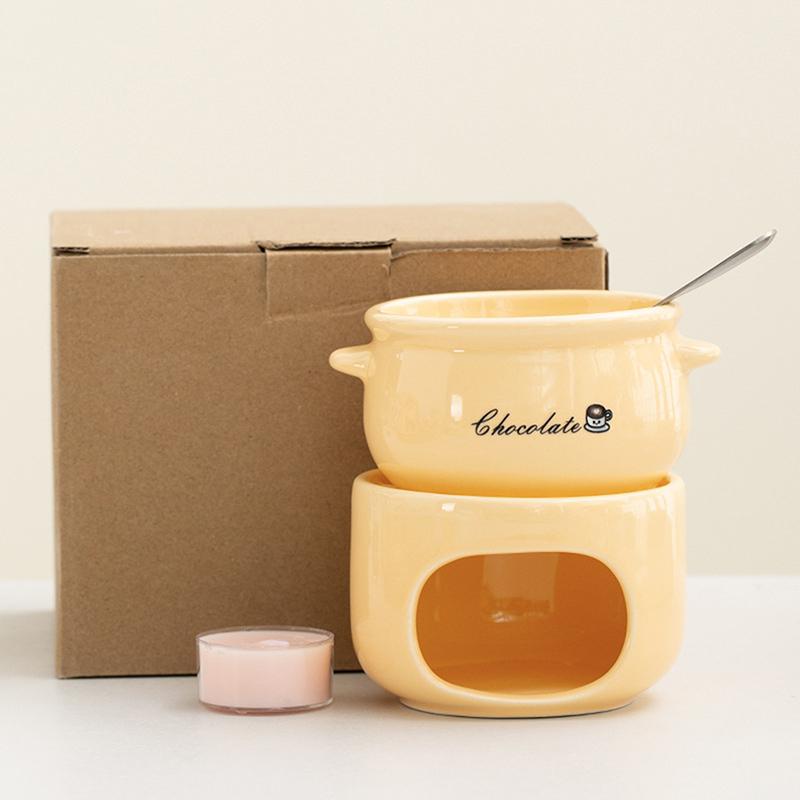 

Ceramic Household Chocolate Melting Pot | Mini Machine with Reliable Temperature for Ice Cream and Cheese, With Candle Warm