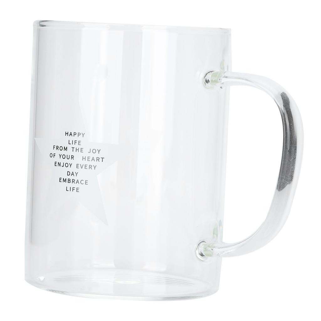 350ml Transparent Milk Cup Coffee Mug Tea Glass Drinkware with Handle for Kitchen Supplies(Five Pointed Star )