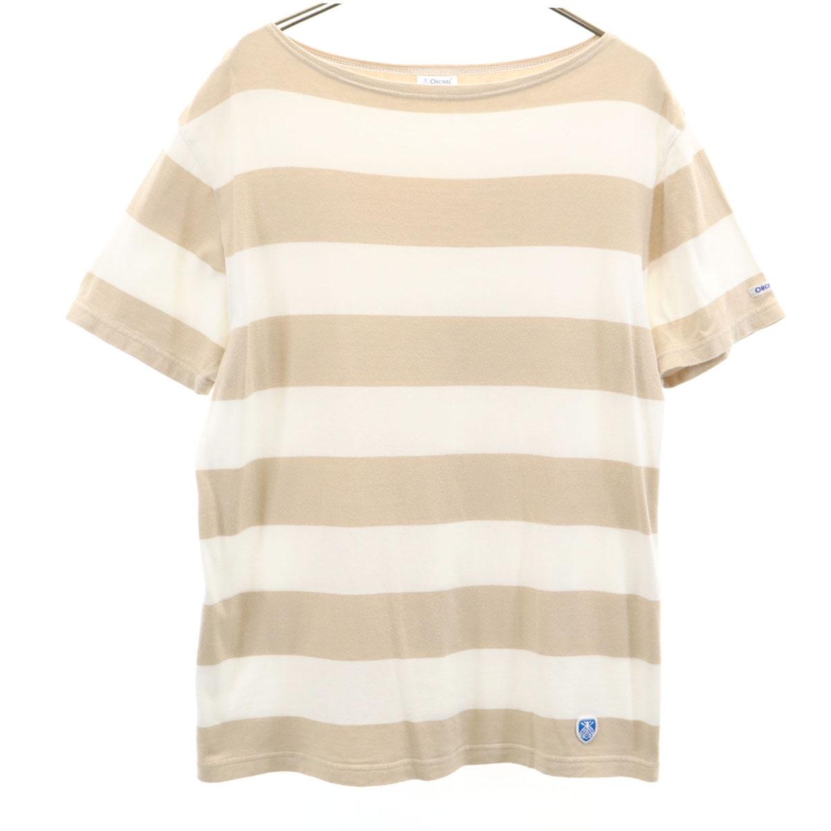 

ORCIVAL made in Japan Border Pattern Short sleeve Boat neck Basque shirt Men s Used