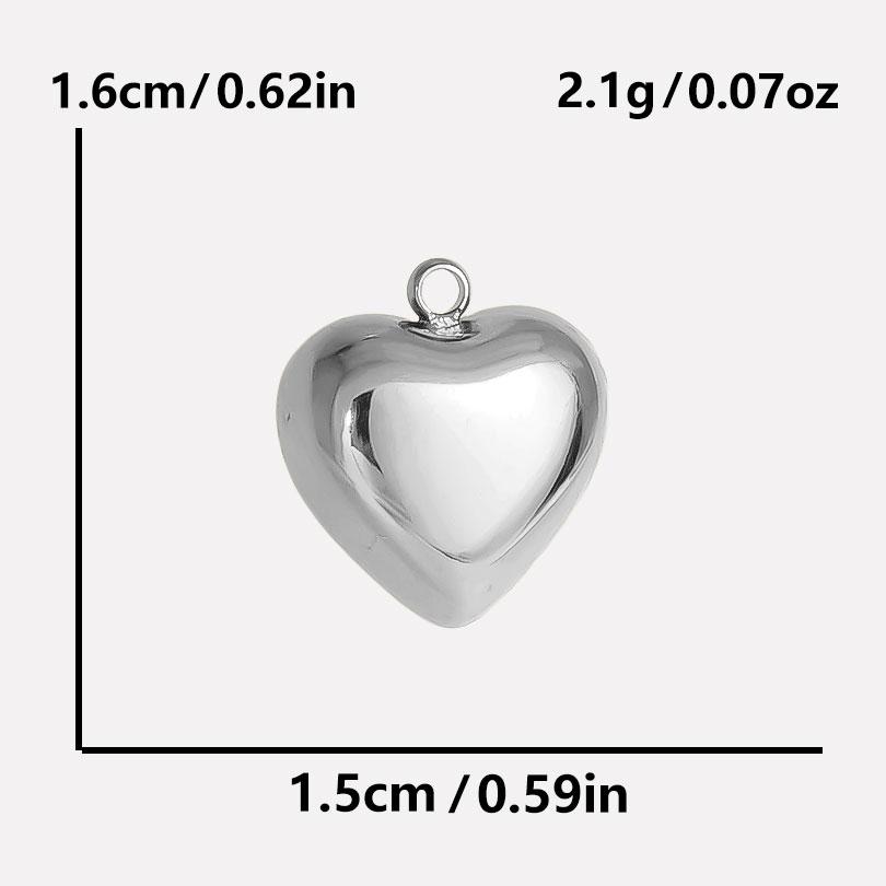 

2pcs Different Size Love Pendant Smooth Heart Stainless Steel Charms For Jewelry Making Bulk Diy Earrings Keychain Girl Pendants