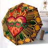 1pc Sacred HeartAutomatic Folding Umbrella, Portable & Foldable Design with 8 Ribs, Casual Outdoor Accessory Yy250804173