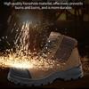 Cowhide Work Safety Boots Men Puncture-Proof Indestructible Shoes Anti-smash Work Sneakers Anti Scald Welding Boots Protective