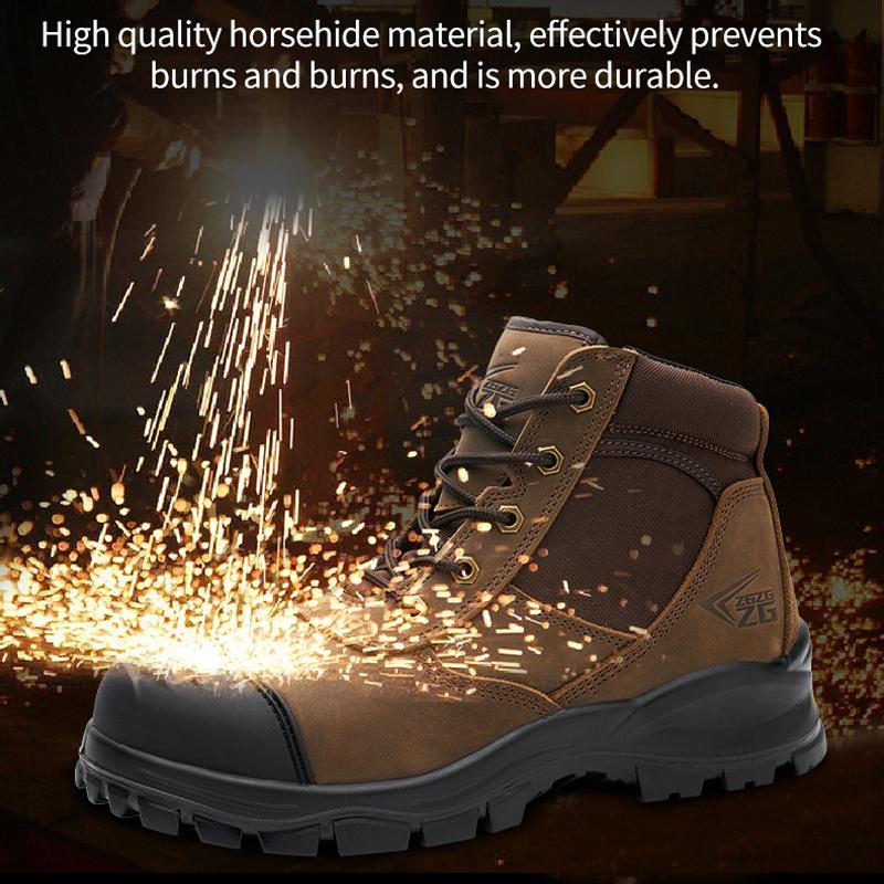 Cowhide Work Safety Boots Men Puncture-Proof Indestructible Shoes Anti-smash Work Sneakers Anti Scald Welding Boots Protective