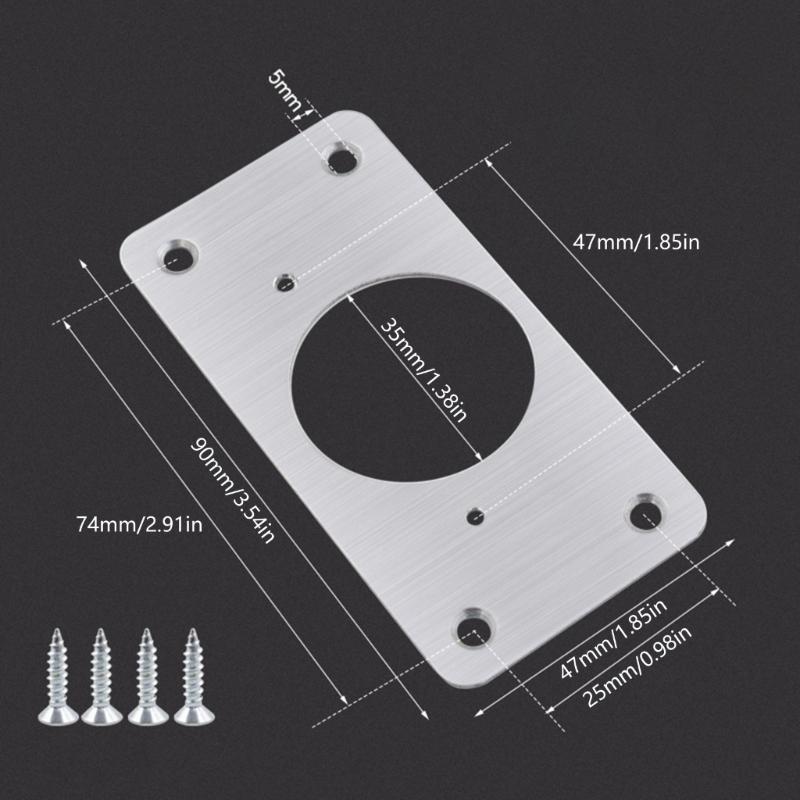 Multipurpose Stainless Steel Cabinet Door Hinge Repair Plates with Installation Tool for Kitchen Home and Motorhomes Use