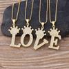 Nidin New Luxury Copper Zircon A-Z Crown Alphabet Pendant Chain Necklace Hip-Hop Style Fashion Woman Man Initial Name Jewelry