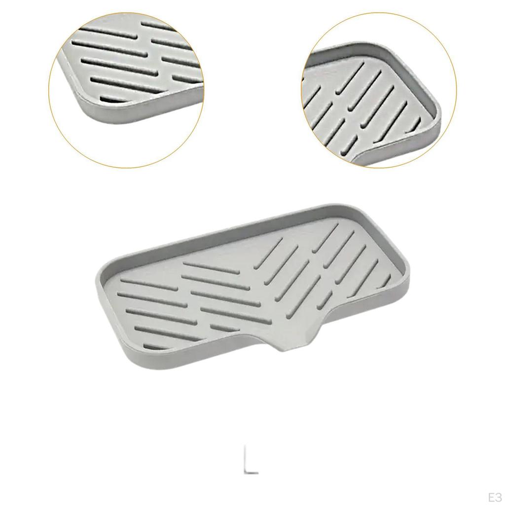 Soap Dish Holder Sink Sponge Kitchen Tray Silicone for Countertop Shower