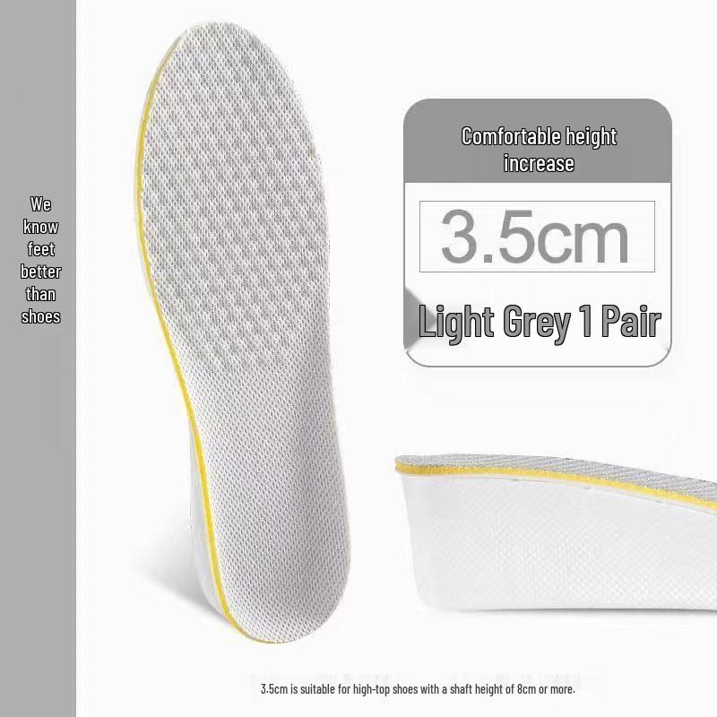 Breathable Invisible Height Increasing Insoles for Men and Women - Soft, Lightweight, and Thickened for Sneakers