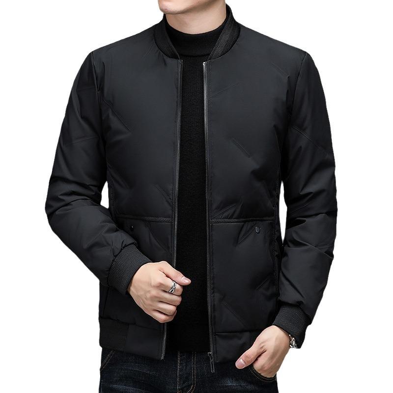 Men's Winter Duck Down Top Stand-up Collar Thickened Baseball Jersey Business Fashion Casual Thermal Jacket