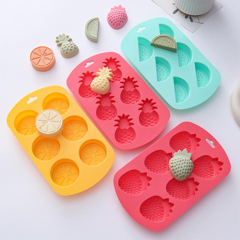 4pcs Silicone Mold DIY Non Stick Baking Molds Strawberry Watermelon Shaped Chocolate Desserts Bakeware Fruits Style Pudding Mold