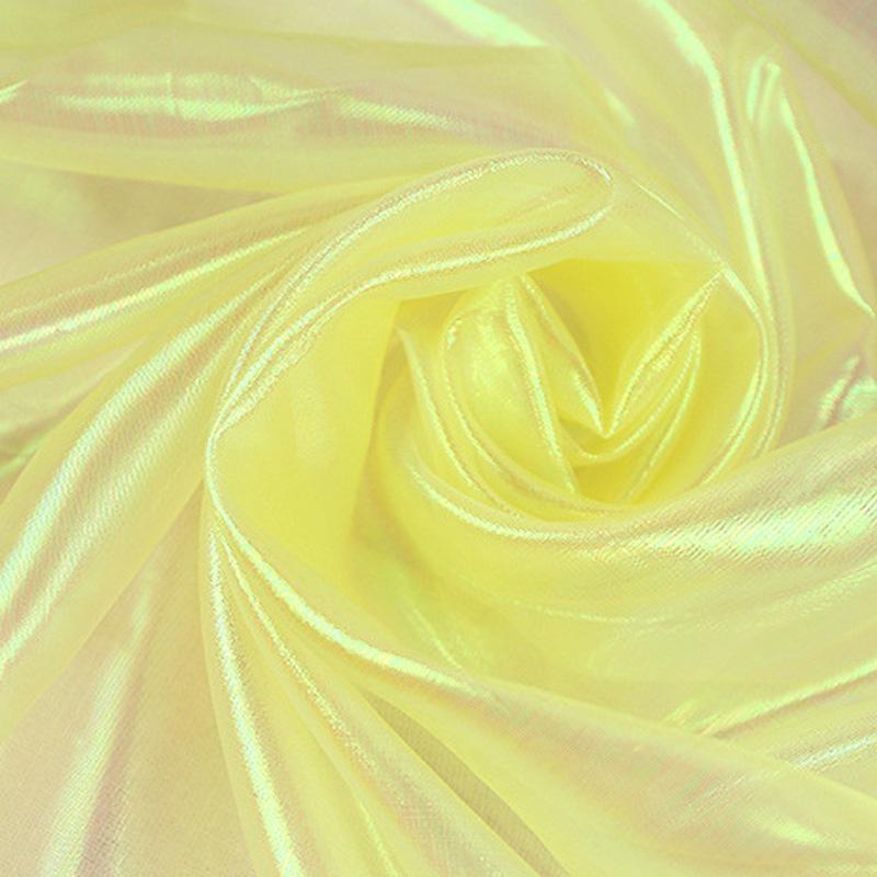 Colorful Organza Bright Silk Mesh Fabric Encryption Fantasy Laser Glass Yarn Fabric DIY Stage Performance Costumes Wedding Decor